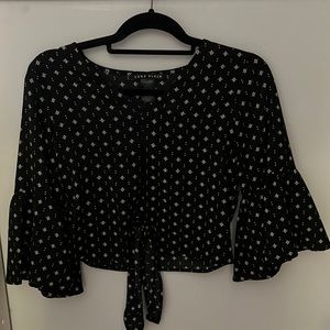 Black with white detail blouse